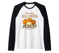 are You Fall O Ween Jesus for Halloween Pumpkin Mathew Raglan Baseball Tee