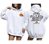 Are You Fall-O-Ween Jesus Hoodie Graphic Tees For Women White