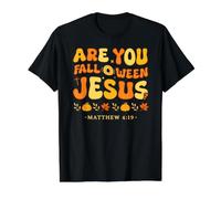 are You Fall O Ween Jesus Matthew 4:19 Halloween Christian Value Graphic T-Shirt, Men, Black, L