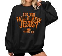 Are You Fall-O-Ween Jesus Sweatshirt Graphic Tees For Women Black