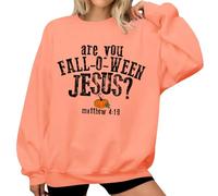 Are You Fall-O-Ween Jesus Sweatshirt Graphic Tees For Women Orange