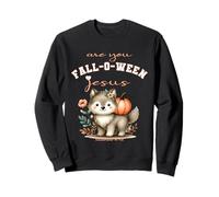 Are You Falloween Jesus Christian Halloween Cute Floral Wolf Sweatshirt