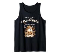 are You Falloween Jesus Christian Halloween Sunflower Ghost Tank Top