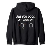 Are you good at Darts Yes No Funny Dart Game Zip Hoodie