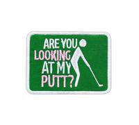 Are You Looking At My Putt Embroidered Patch Sport Golf Life Fabric Embroidery Patches Sports Golf Club Golfing Iron On Sew On Patches For Clothes Trucker Hats Gifts For Golfers Women Men 3x2.2 Inches