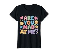 are You Mad At Me Sarcastic Mood Awkward - Value Graphic T-Shirt, Women, Black, S