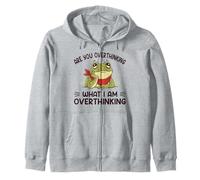 Are You Overthinking What I'm Overthinking Funny Frog Meme Zip Hoodie
