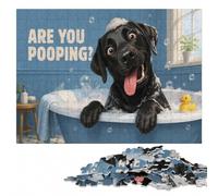 Are You Pooping Black Labrador Retriever Jigsaw Puzzle, 500 Pieces | Jigsaw Puzzle: birthday gift for jigsaw fans, activity for family time.