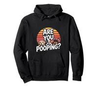Are You Pooping Dog Lover Retro Funny Dogs Pullover Hoodie