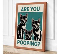 Are You Pooping Retro Canvas Wall Art Print 18x12 Inch