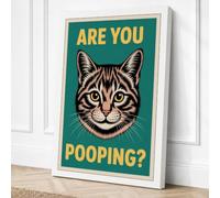Are You Pooping? Retro Canvas Wall Art Print 30x20 Inch