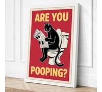 Are You Pooping Vintage Canvas Wall Art Print 30x20 Inch