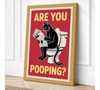 Are You Pooping Vintage Canvas Wall Art Print 36x24 Inch