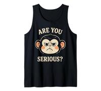Are You Serious Animal Face Meme Grumpy Funny Monkey Tank Top