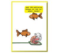 are You Watching Prawn On The Net Down There? Funny Rude Birthday Card