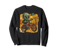Area 51 Alien Biker UFO Desert Retro Sci Fi Cartoon Sweatshirt