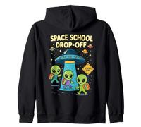 Area 51 Alien Kids Space School Drop Off Back to School Zip Hoodie