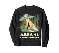 Area 51 Campground Funny UFO Alien Abduction & Scared Camper Sweatshirt