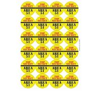 Area 51 Circular Matt Paper Stickers A4 Sheet of 24 (Each Sticker is 45mm Diameter)