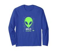 Area 51 Escapee Alien UFO Sci-Fi Enthusiast Gift Long Sleeve T-Shirt, Adult Unisex, Royal Blue, S