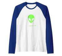 Area 51 Escapee Alien UFO Sci-Fi Enthusiast Gift Raglan Baseball Tee, Men, Royal Blue/White, XXL