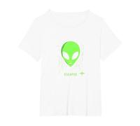 Area 51 Escapee Alien UFO Sci-Fi Enthusiast Gift T-Shirt, Women's Plus, White, 3X