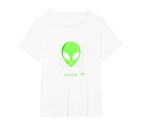 Area 51 Escapee Alien UFO Sci-Fi Enthusiast Gift T-Shirt, Women's Plus, White, 6X