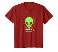 Area 51 Escapee Alien UFO Sci-Fi Enthusiast Gift T-Shirt, Youth, Cranberry Red, 2T