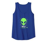 Area 51 Escapee Alien UFO Sci-Fi Enthusiast Gift Tank Top, Women, Royal Blue, S