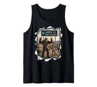 Area 51 Next 15 Miles Sasquatch and Alien Humor Design Tank Top