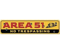 Area 51 No Trespassing Alien Decor Metal Sign