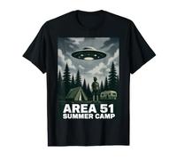 Area 51 Summer Camp UFO Adventure Camping Alien Value Graphic T-Shirt