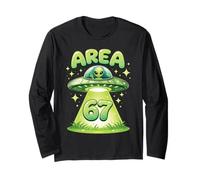 Area 67 UFO Alien Funny Six Seven Gen Alpha Slang Kids Long Sleeve T-Shirt