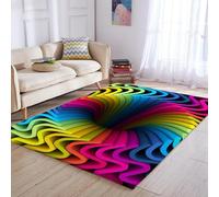 Area Carpet Abstract Geometric Texture ,3D Printed Bathroom Carpet,Bedroom Decor For Teen Girlsarea Rug Carpet For Girls Bedroom Non-Slip Comfy Floor Casual Mat Carpet 100 X 150 Cm Easy /4178756231408