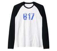 Area Code 617 for Boston Massachusetts MA 617 Raglan Baseball Tee