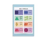 Area Formulas Poster Geometry Geometric Shapes Educational Poster Math Rainbow Colors Classroom Wall Poster Decorative Metal Tin Sign Wall Art Posters for Room Aesthetic 8x12inch
