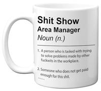 Area Manager Mug - Sh*t Show - Novelty Gifts for Area Manager from Colleague Friend, Rude Joke Presents, 11oz Ceramic Dishwasher Safe Premium Gift Mugs