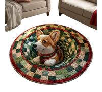 Area Mat - Christmas Floor Covering Illusions Effect, Decorative Holiday Footmat, Stable Positioning Feature, Placing Entrance Outside Yard Patio Homes, Seasonal Residence Accessory, Rectangular Shape
