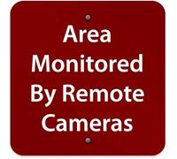 Area Monitored by Remote Cameras Activity Park Metal Tin Sign 12x12 inches