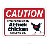 Area Patrolled By Chicken Sign, Funny Sign, 8x12 Rust Free Aluminum, Weather/fade Resistant, Easy Mounting, Indoor/outdoor Use