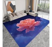 Area Purple Rugs for Living Room - 80 x 150 cm Machine Washable Dreamy Floral Cute Clouds Print Rug, Non-Slip Low Pile Indoor Floor Rug, Carpet for Nursery Girl's Room Early Learning Reading Nook