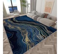 Area Rug 100 x 160 cm for Living Room, Marble Dreamy Watercolor Stripes Printed Design Washable Area Rug, Soft Short Pile Colourful Carpets for Bedroom Dining Room Non-Slip Non Shedding Runner