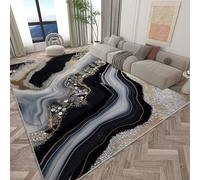 Area Rug 100 x 160 cm for Living Room, Marble Dreamy Watercolor Stripes Printed Design Washable Area Rug, Soft Short Pile Colourful Carpets for Bedroom Dining Room Non-Slip Non Shedding Runner
