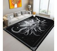 Area Rug 120 X 170 Cm Fantasy Monster Eyes Black White Machine Washable Soft Short Pile Non Slip Large Rugs Dining Room Bedroom Kitchen Hall Lounge Office Low