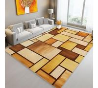 Area Rug 120 x 180 cm/47.2 x 70.8 Inch, Modern Abstract Squares Patchwork Printed, Colorful Washable & non-slip Carpet, Flannel Rugs Soft Touch, Bedroom Living Room Decorations Carpet Indoor Area Rugs