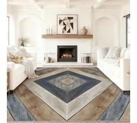 Area Rug 120 x 180 cm Bedroom Living Room Rugs, Washable Multicolored Modern Patchwork Geometric Herringbone Pattern Rugs Indoor Floor No Slip Stain Resistant Carpet for Dining Room Kitchen Playroom