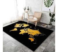 Area Rug 120 x 180 cm Non-Shedding Print Floor Carpet Machine Washable, Rugs for Living Room Non Slip Simple Cartoon Fish Carpet for Bedroom Dining Room, Dark Blue