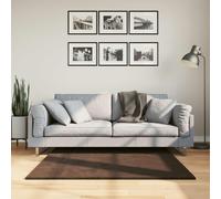 Area Rug 120x120 cm Brown Polyester Non-Slip Washable Soft Modern Square LowPile