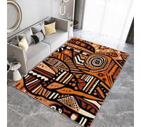 Area Rug 140 x 200 cm African Tribal Patterns Printed Carpet, Earthy Background Carpet, Flannel Rugs Soft Touch, Bedroom Living Room Decorations Carpet Indoor Area Rugs