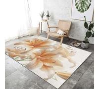Area Rug 140 x 200 cm Non-Shedding Print Floor Carpet Machine Washable, Rugs for Living Room Non Slip Floral Rose Gothic Skull Carpet for Bedroom Dining Room, Colorful